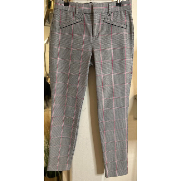 GAP Signature Skinny Ankle Pant  Size 4 Black Pink Plaid - Picture 1 of 4